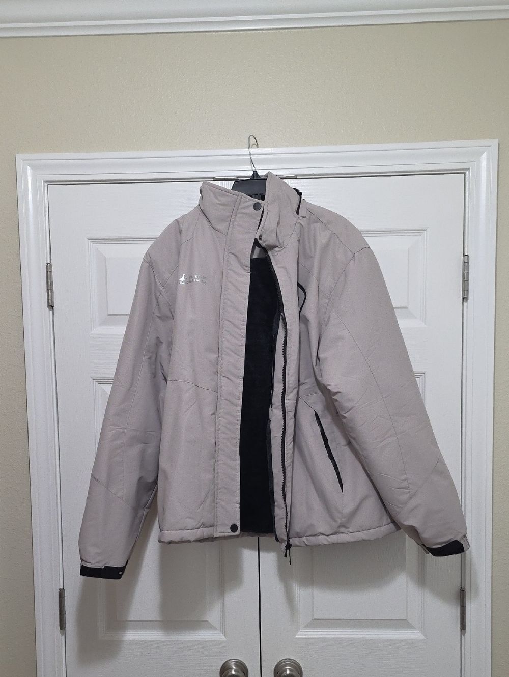 Light Beige Winter Jacket with Black Inner Lining
